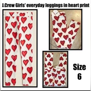 J.Crew Girls' everyday leggings in heart print
